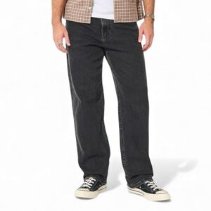 Hollister Men's Black Wash Baggy Jeans